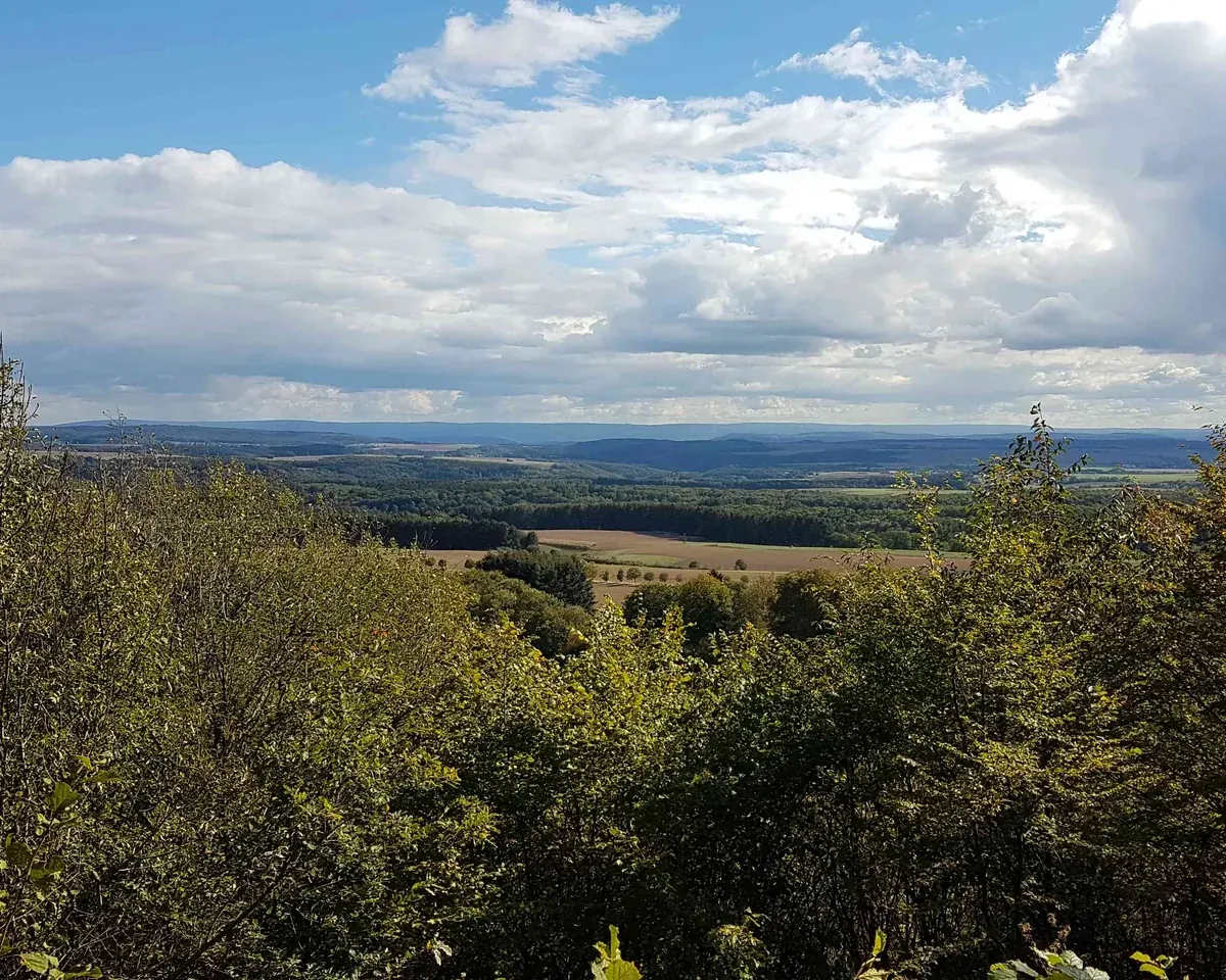 Aussicht über die Höhen der Vulkaneifel entlang des VulkaMaar-Pfads